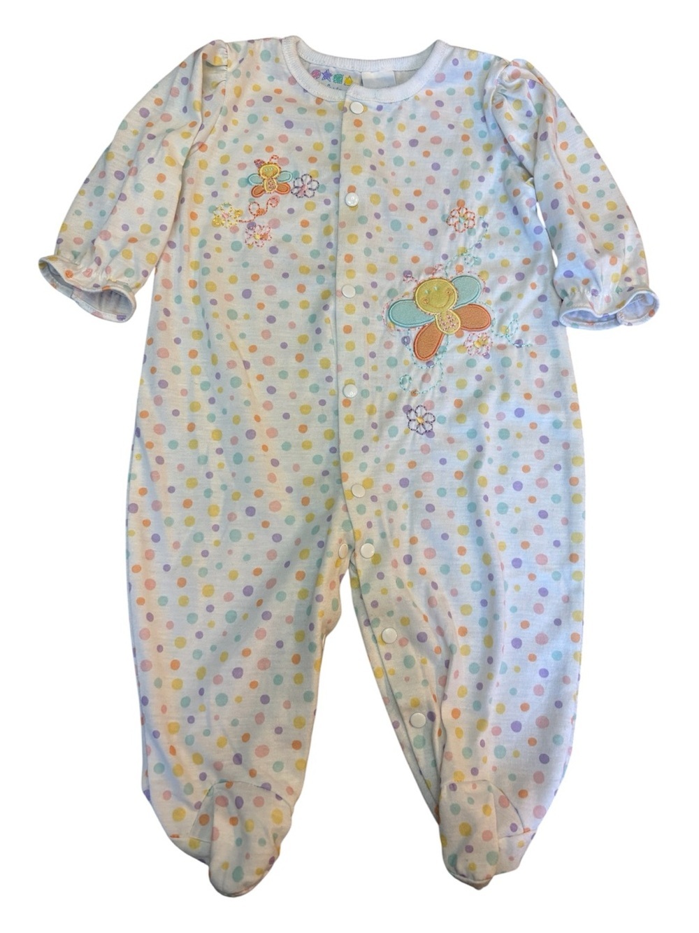 VTG 2006 Miniwear Pastel Polka Dot Sleeper 6-9M